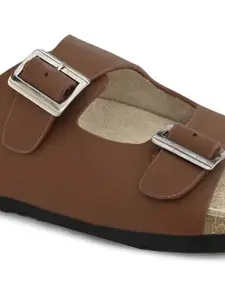 IMCOLUS Men Two Strap Comfort Sandals With Buckles Detail