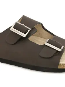 IMCOLUS Men Two Strap Comfort Sandals With Buckles Detail