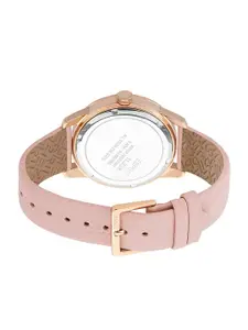 ESPRIT Women Embellished Dial & Leather Straps Chronograph Analogue Watch ES1L338L0035