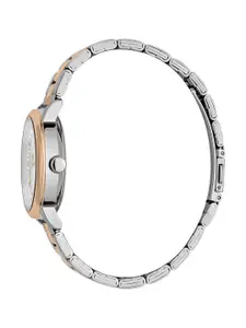 ESPRIT Women Brass Dial & Stainless Steel Straps Embellished Analogue Watch ES1L181M2095