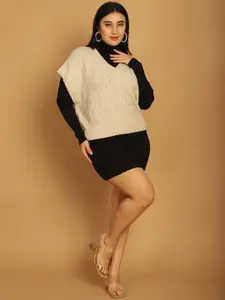 NoBarr Self Design Cable Knit Acrylic Pullover