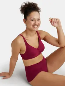 Jockey Plus Size Wirefree Non Padded Super Combed Cotton Stretch Full Coverage Bra -ES13