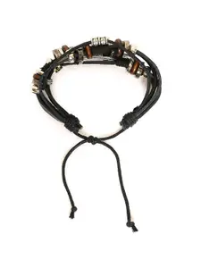 Bold by Priyaasi Silver-Plated Beaded Brass Multistrand Bracelet