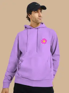 BAESD Typography Printed Hooded Fleece Pullover Sweatshirt