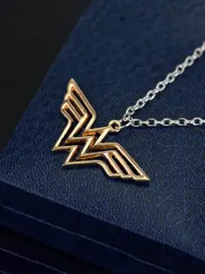 Yellow Chimes Gold-Plated Wonder Woman Design Pendant
