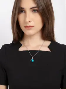 Yellow Chimes Crystal-Studded Pendant With Chain