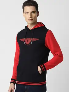 Van Heusen Sport Colourblocked Hooded Pullover Sweatshirt