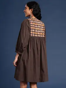 Taavi Kalamkari Printed A-Line Pure Cotton Ethnic Dresses