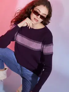 DressBerry Purple Round Neck Pullover