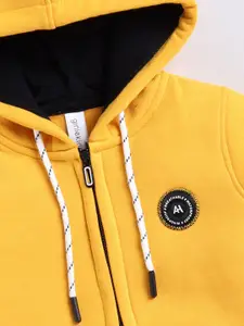 Ginie Boys Hooded Long Sleeves Fleece Front-Open Sweatshirt