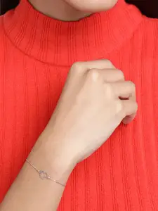 Zavya Women 925 Sterling Silver Rhodium-Plated Charm Bracelet