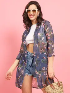 BAESD Floral Printed Longline Shrug