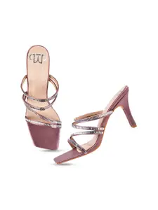 THE WHITE POLE Embellished Party Slim Heels