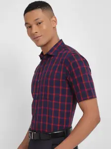 Allen Solly Slim Fit Buffalo Checked Spread Collar Pure Cotton Formal Shirt