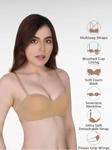 PLUMBURY Medium Coverage Underwired Lightly Padded Bra All Day Comfort