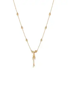 DressBerry Gold-Plated Floral-Shaped Beads Pendant & Chain