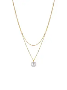 DressBerry Gold-Plated Round-Shaped Beads Pendant & Chain