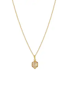 DressBerry Gold-Plated Hexagon-Shaped Pendant Necklace