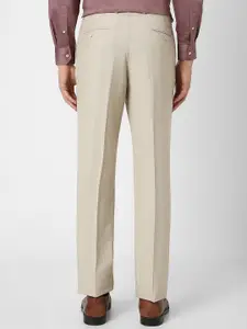 Van Heusen Men Checked Mid-Rise Formal Trousers