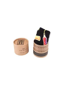 The Tie Hub Patterned Combed Cotton Calf-Length Socks