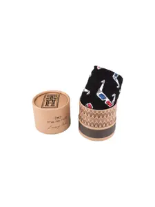 The Tie Hub Men 3D Specs Patterned Calf Length Socks