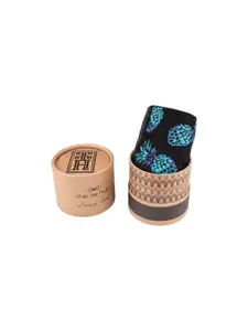 The Tie Hub Patterned Combed Cotton Calf-Length Socks