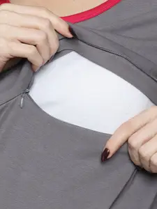 SillyBoom Printed Maternity T-shirt Night Dress