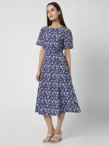 Van Heusen Woman Floral Printed Flared Sleeves Fit & flare Dress