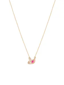 DressBerry Gold-Plated Duck-Shaped Stone-Studded Pendant & Chain