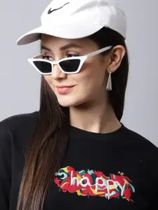 DressBerry Typography Embroidered Cotton Pullover