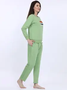 MAYSIXTY Women Typography Printed Mid Rise Lounge Pant