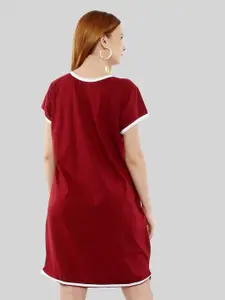 SillyBoom Typography Printed Pure Cotton Maternity T Shirt Night Dress