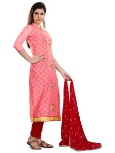 MANVAA Floral Embroidered Unstitched Dress Material