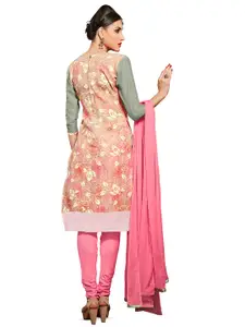 MANVAA Floral Embroidered Unstitched Dress Material