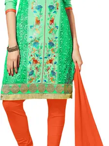 MANVAA Floral Embroidered Unstitched Dress Material