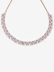 Kushal's Fashion Jewellery Gold-Plated Zircon Studded Necklace