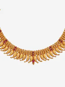 Kushal's Fashion Jewellery 92.5 Pure Silver Gold-Plated Necklace