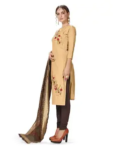 MANVAA Floral Embroidered Unstitched Dress Material