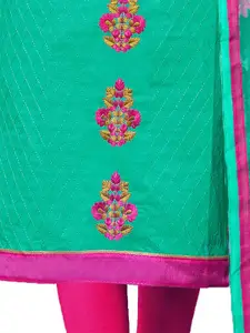 MANVAA Floral Embroidered Thread Work Pure Cotton Unstitched Dress Material