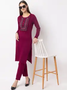 KEIKO Floral Woven Design Kurta
