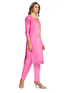 MANVAA Ethnic Motifs Embellished Unstitched Dress Material