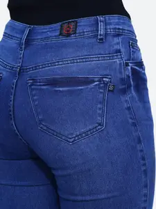 FCK-3 Women Urban Bootcut High-Rise Light Fade Embellished Stretchable Jeans