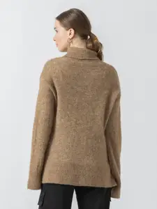 B.Copenhagen Turtle Neck Long Sleeves Fuzzy Pullover Sweater