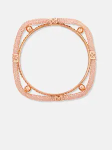 ATIBELLE Set Of 4 Rose Gold-Plated AD-Studded Bangles