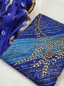 MANVAA Bandhani Embellished Unstitched Dress Material