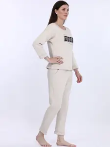 MAYSIXTY Graphic Printed Top With Trouser Night Suit