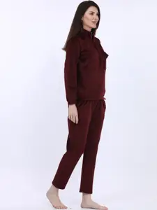 MAYSIXTY Mock Collar Corduroy Night Suit