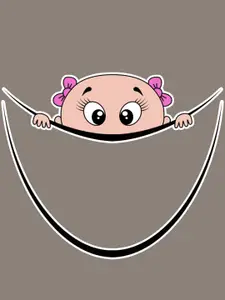 SillyBoom Women Printed Round Neck Maternity Night Dress