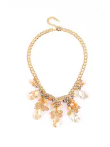 Rhea Crystal Studded Drop Necklace