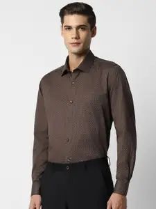 Van Heusen Slim Fit Micro Ditsy Printed Pure Cotton Formal Shirt